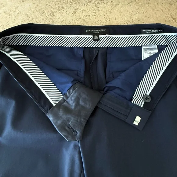 Banana Republic Women's Navy and Dark Gray Straight Leg Pants - Picture 10 of 13